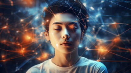 The head of the mind connected to AI