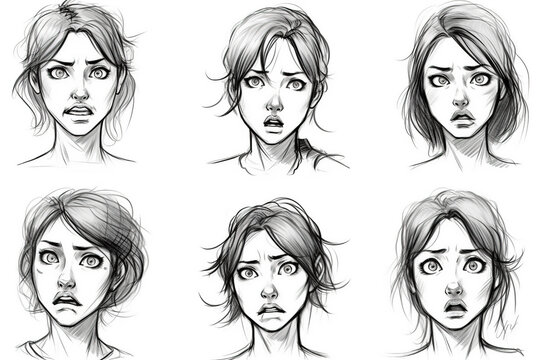 Drawing women's facial expressions