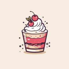 desserts cupcake ice cream icon illustration