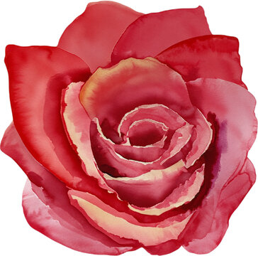 red rose watercolor 