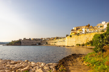 Fototapeta premium Castellammare del Golfo on Sicily, town at coast in the morning light, Italy, Europe.