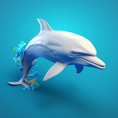 cute and funny 3d dolphin fish
