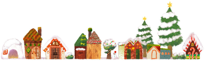 冬の町並みのイラスト