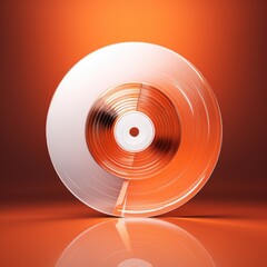 Orange CD on an orange background. Compact disc. Generative AI.