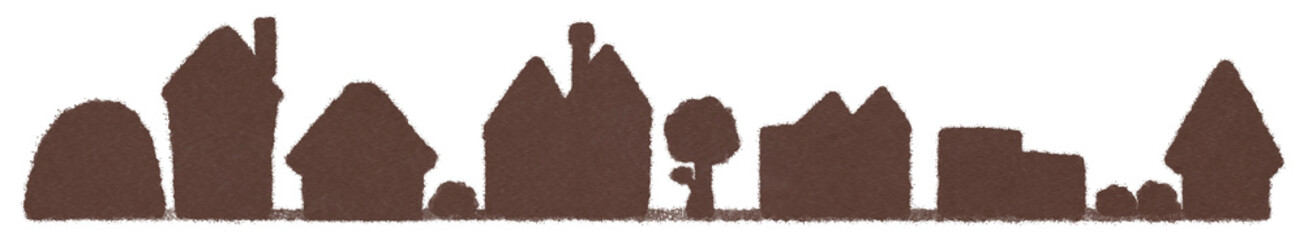 街並みのシルエットイラスト