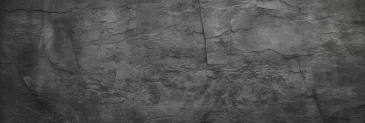black white concrete wall , grunge stone texture , dark gray rock surface background panoramic wide banner, Generative AI