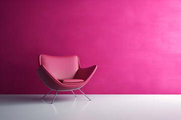 Fuchsia armchair in the room