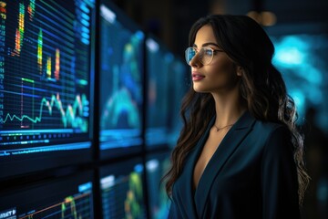 Obraz premium Businesswoman Strategizing Financial Growth and Stability