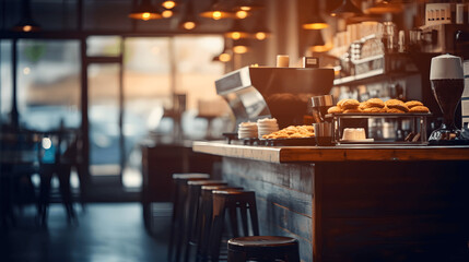 Fototapeta na wymiar Blurred background image of coffee shop