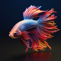Fototapeta premium Betta fish with a beautiful tail