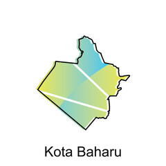 Map of Kota Baharu City modern outline, High detailed vector illustration Design Template, suitable for your company
