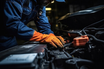 Maintenance of car battery. Check the electrical system inside the car