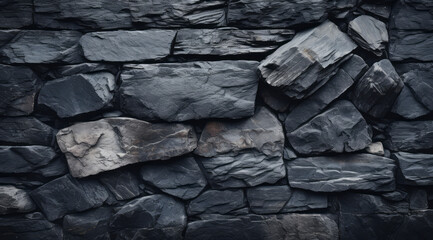 dark gray rough stone texture background - generative ai
