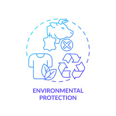 2D gradient icon environmental protection concept, simple isolated vector, sustainable fashion thin line blue illustration.