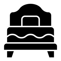 Single Bed Vector Icon Design Illustration