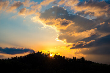 sunset in the mountains