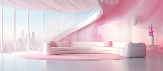 Bright modern interiors depicted in a
