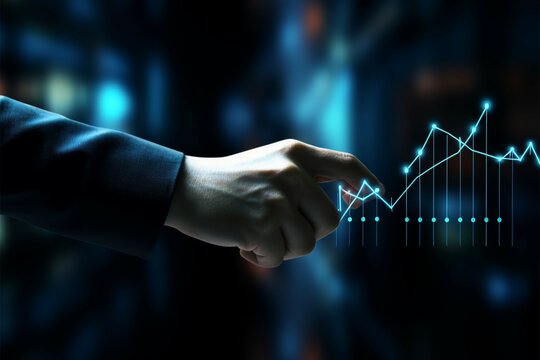Handshake and financial graph symbolize global market connection