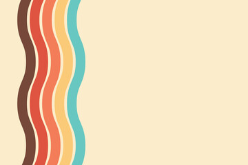 Retro groovy background. Abstract colourful and textured wavy shapes design.