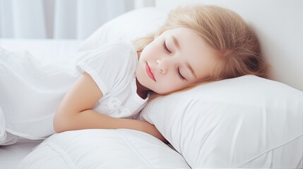 Obraz na płótnie Canvas Toddler sleeping on pillow ,Young child sleeping carefree relax and joyful happiness