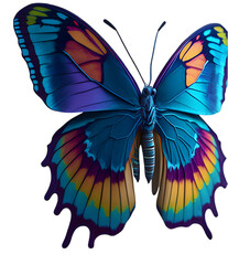 butterfly isolated on white background , colourful butterfly on transparent background PNG full HD quality image 