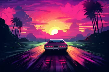 Poster car at sunset © Patrick