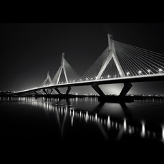 Fototapeta premium suspension bridge at night
