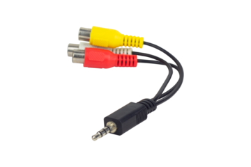 Adapter Value Jack to 3 RCA M/F, audio cable isolated from background