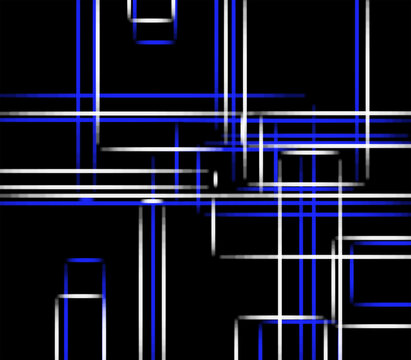black vector background Blue digital stripe, white stripe, black wallpaper Blue lines alternating between blue