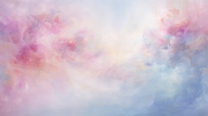 A nature-themed background featuring a serene sky, gentle clouds with soft pastel colors, and a textured, artistic touch.