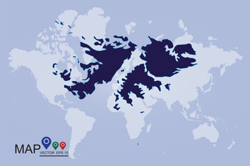 Map of Falkland Islands. Vector illustration eps 10.