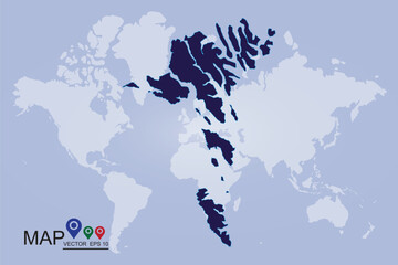 Faroe Islands map. Vector illustration eps 10.