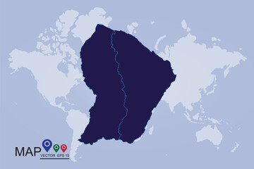 French Guiana map.Vector illustration eps 10.