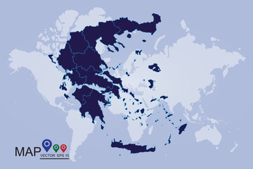 Greece map.Vector illustration eps 10.
