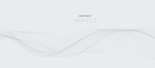 Abstract smoky waves banner background. Vector banner.