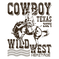 cowboy taxas 2024 wild west heritage cowboy t-shirt design