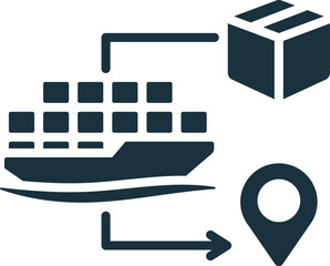 Shipping icon. Monochrome simple sign from logistics collection. Shipping icon for logo, templates, web design and infographics.