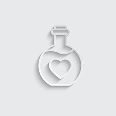 health love potion icon vector   heart mana sign for game 