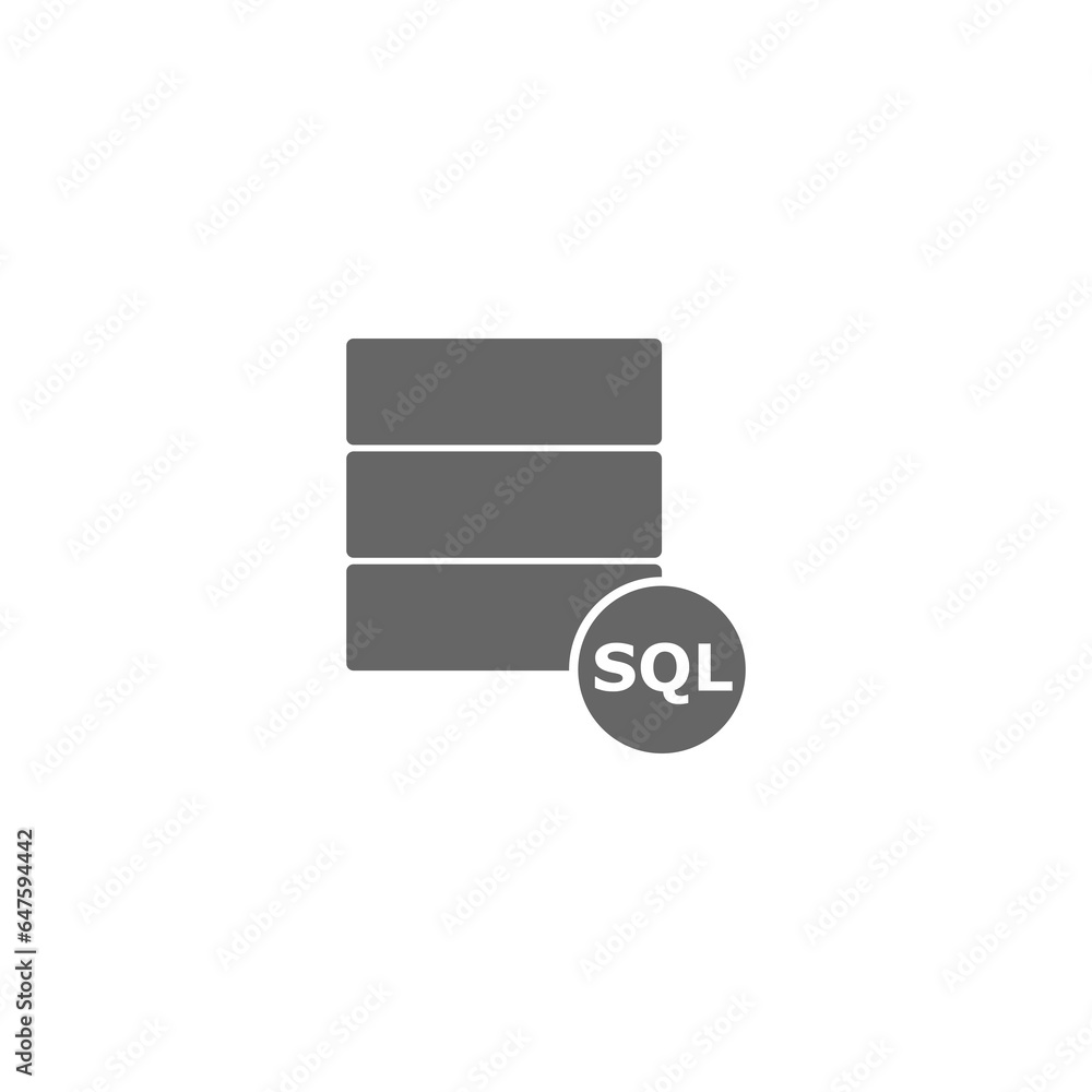 Poster sql icon isolated on transparent background