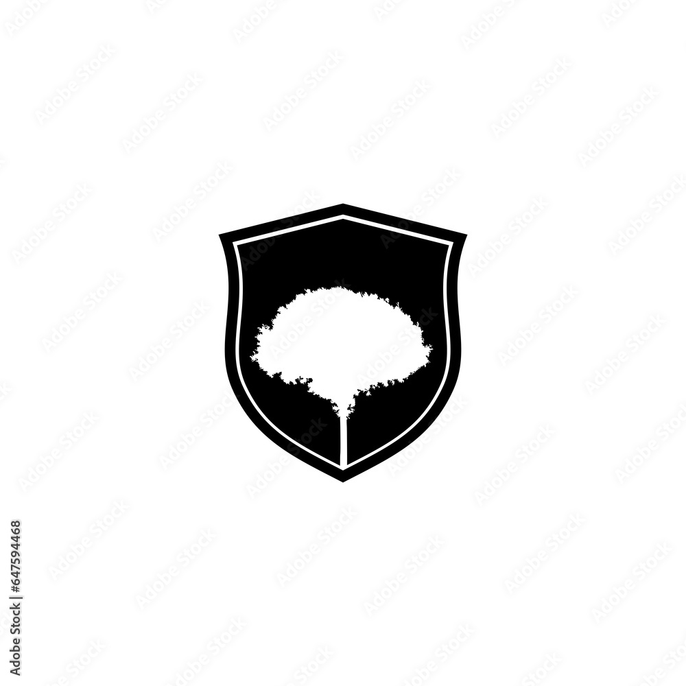 Poster tree shield icon isolated on transparent background