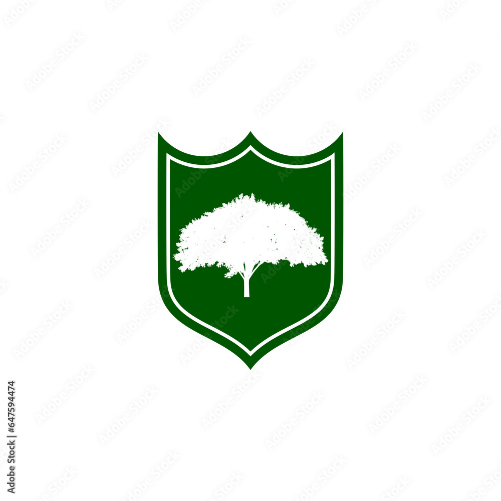Poster tree shield icon isolated on transparent background