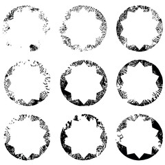 Fototapeta premium Set of Grunge Texture Stamp. Grunge shapes star figure.