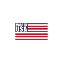 Made in USA flag icon isolated on transparent background