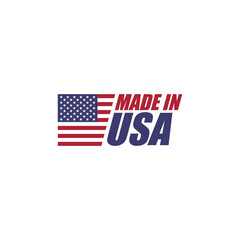 Made in USA flag icon isolated on transparent background