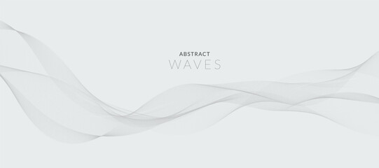 Abstract smoky waves banner background. Vector banner.