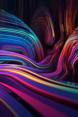 Abstract wavy colorful 3D futuristic background. Trendy dynamic design