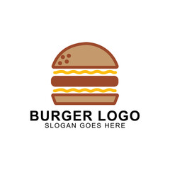Burger Logo, Fast food, Logo illustration, emblem, label, Burger vintage logo design, business burger logo design