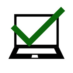 computer or laptop icon with checklist