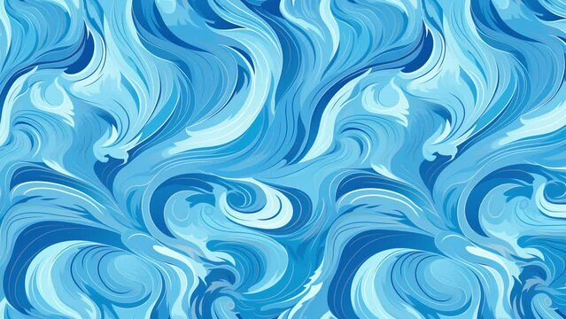 seamless pattern with blue waves background loop