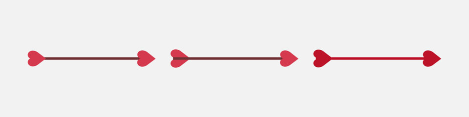 Cupid's arrow vector set